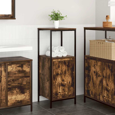 vidaXL Badkamerkast met planken 36x35x95 cm gerookt eiken