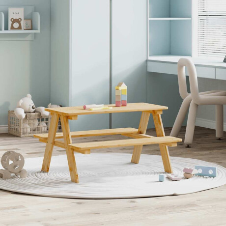 vidaXL Kindertafel met banken 90x79,5x50 cm massief hout