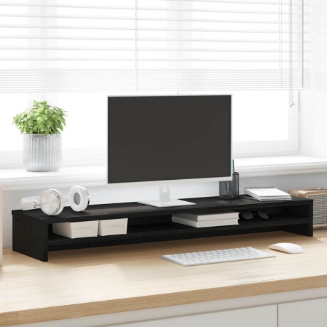 vidaXL Monitorstandaard 100x24x13 cm zwart eikenhout