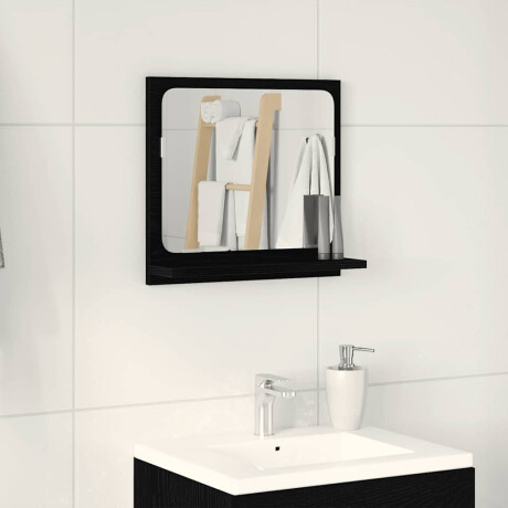 vidaXL Badkamerspiegel Zwart Eiken 40x10,5x37 cm Bewerkt Hout