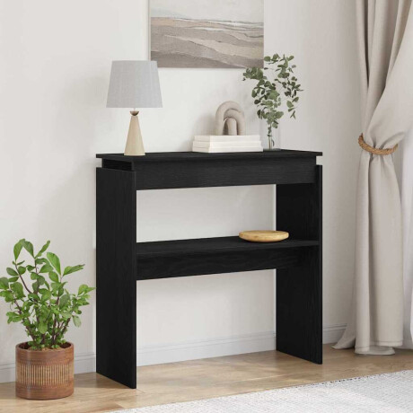 vidaXL Wandtafel Zwart Eiken 80 x 30 x 80 cm Bewerkt hout