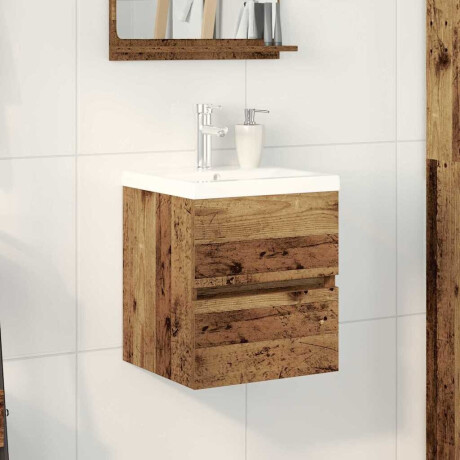 vidaXL Wastafelkast Zwart eiken 41 x 39 x 62 cm Bewerkt hout