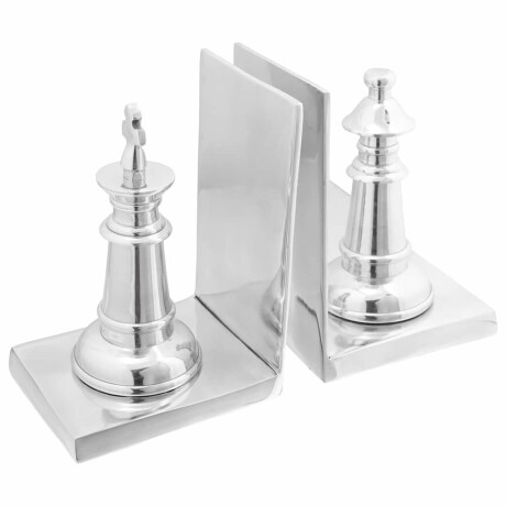 vidaXL Boekensteunen 2 pcs Zilver 11 x 12 x 19,5 cm Aluminium