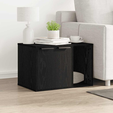 vidaXL Kattenbakomheining Zwart Eiken 60x40x40 cm Bewerkt Hout
