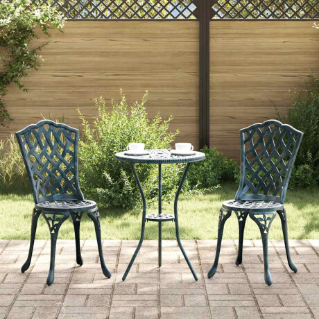 vidaXL Tuin Bistro Set 3 pcs Groen Aluminium