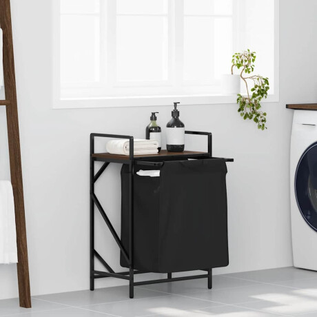 vidaXL Wasmand 1 vak met plank bruin eikenkleurig