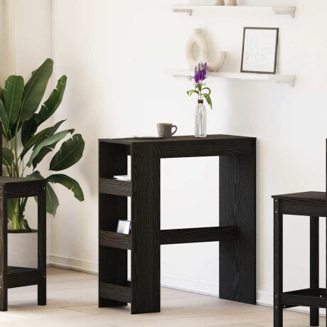 vidaXL Bartafel met rekken Zwarte eik 90x40x103,5 cm bewerkt hout