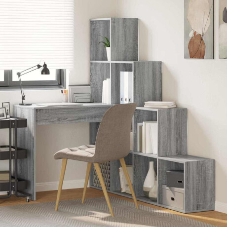 vidaXL Hoekbureau Grijs Sonoma 101,5 x 149,5 x 149,5 cm Bewerkt hout