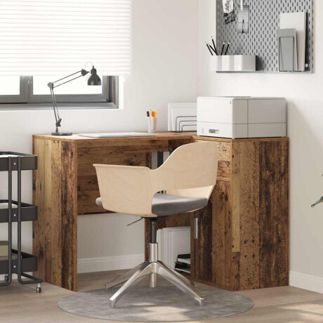 vidaXL Hoekbureau met lade Oudhout 102 x 88 x 75 cm