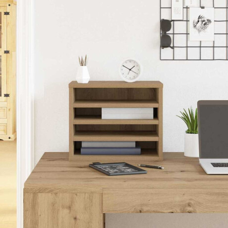 vidaXL Bureau Organizer Artisan Eiken 36 x 26 x 29,5 cm Bewerkt hout