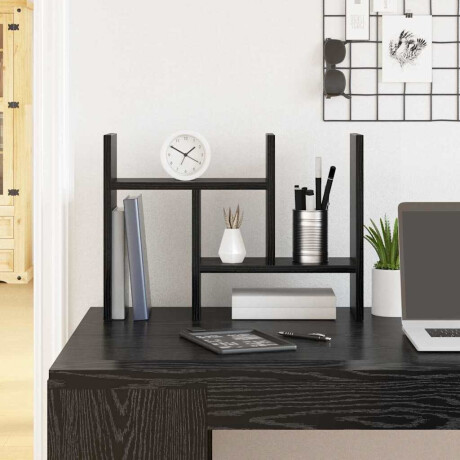 vidaXL Bureau Organizer Zwart Eiken 50 x 15,5 x 35,5 cm Bewerkt hout