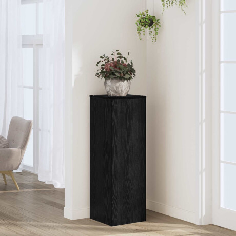 vidaXL Plantenstandaard Zwart Eiken 33 x 33 x 100 cm Bewerkt hout
