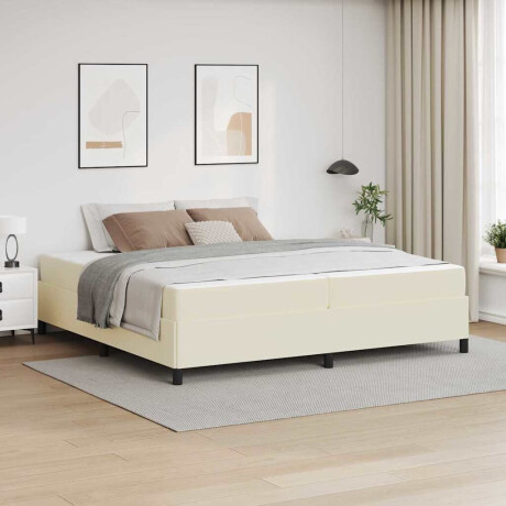 vidaXL Bedframe met matras met matras Crème 200 x 200 cm Kunstleer