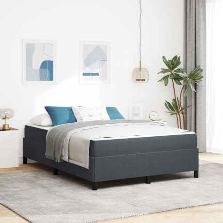 vidaXL Bedframe Anders Donkergrijs 140 x 200 cm Katoenen stof