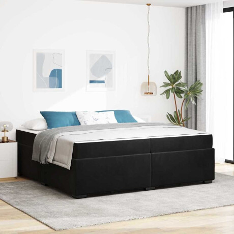 vidaXL Bedframe met matras Zwart 200 x 200 cm Fluweel