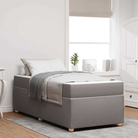 vidaXL Bedframe met matras Anders Taupe 90 x 200 cm Stof
