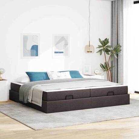 vidaXL Bedframe met opslag Donkerbruin 200 x 200 cm Stof
