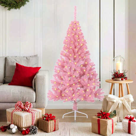 vidaXL Kunst Kerstboom met verlichting met 150 LED Roze 150 cm PVC