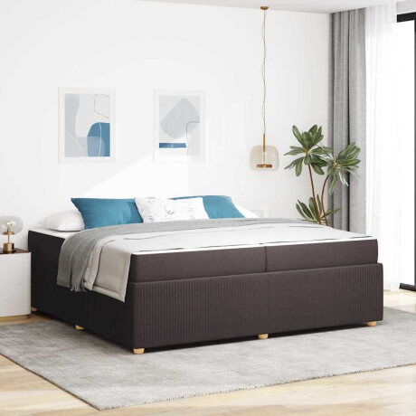 vidaXL Bedframe met matras Donkerbruin 200 x 200 cm Stof