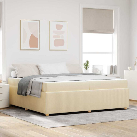 vidaXL Bedframe met matras Crème 200 x 200 cm Stof