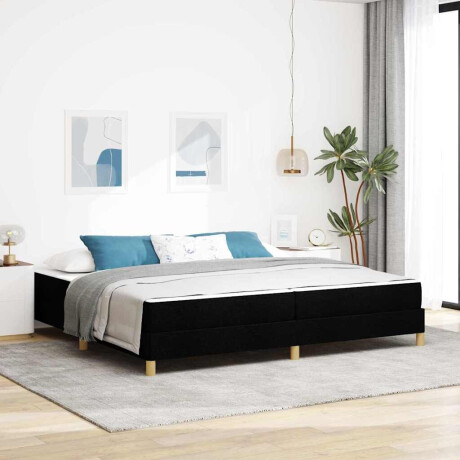 vidaXL Boxspring bed Zwart, Bruin 200 x 200 cm Stof, Engineered Hout