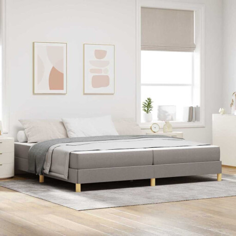 vidaXL Boxspring bed Taupe, Bruin 200 x 200 cm Stof, Engineered Hout