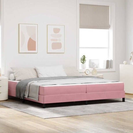 vidaXL Boxspringbed met matras Roze 200 x 200 cm Fluweel