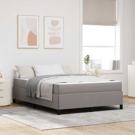 vidaXL Boxspring bed Taupe, Zwart 140 x 190 cm Stof, Engineered Hout