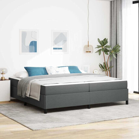 vidaXL Boxspringbed Donkergrijs 200 x 200 cm Stof