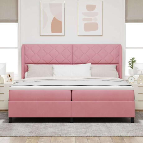 vidaXL Boxspring bed met matras Roze 200 x 200 cm Fluweel