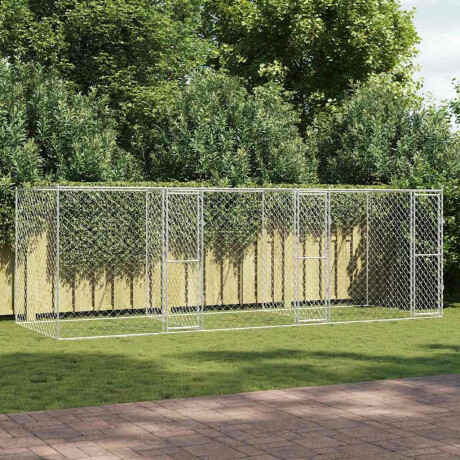 vidaXL Hondenbench Zilver 600 x 200 x 200 cm Gegalvaniseerd staal