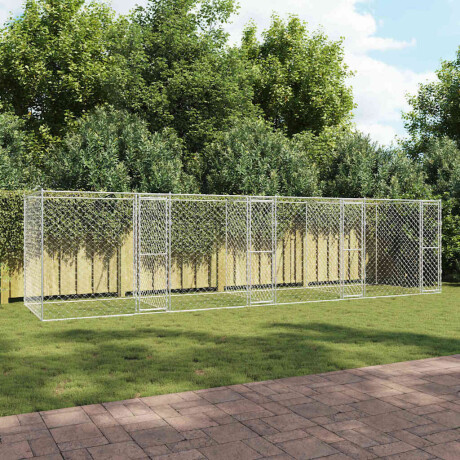 vidaXL Hondenbench Zilver 800 x 200 x 200 cm Gegalvaniseerd staal