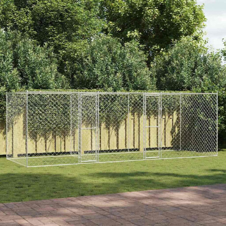 vidaXL Hondenbench Zilver 600 x 200 x 200 cm Gegalvaniseerd staal