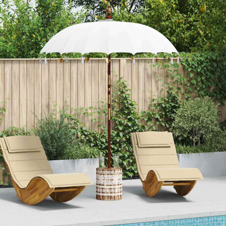 vidaXL Balinese Parasol Crème 180-190 cm Katoen, massief hout