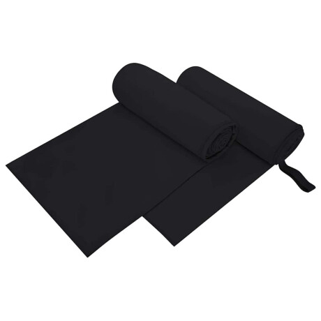 vidaXL Sporthanddoeken 2 pcs Zwart 200 x 100 cm Polyester en polyamide
