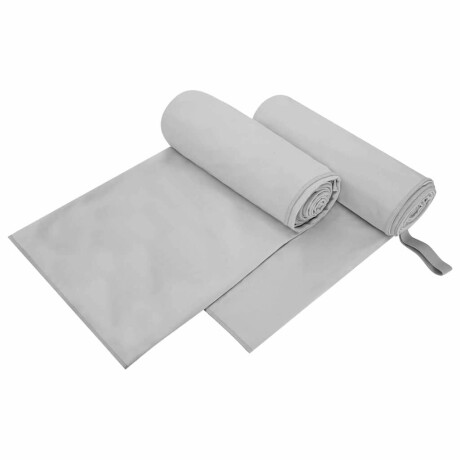 vidaXL Sporthanddoeken 2 pcs Grijs 200 x 100 cm Polyester en polyamide
