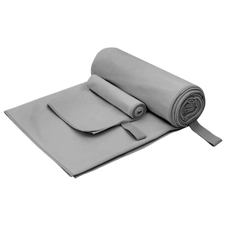 vidaXL Set van Sporthanddoeken 2 pcs Donkergrijs Stof