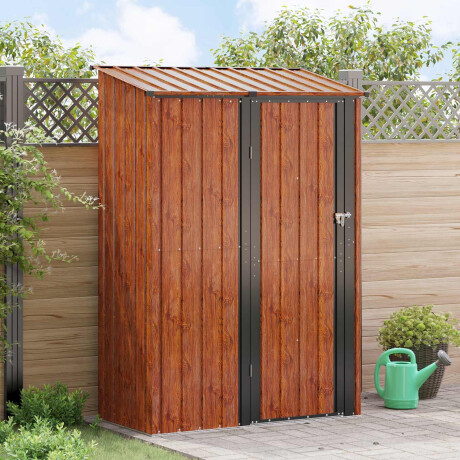 vidaXL Tuinhuisjes Bruin 140,5 x 74 x 200 cm Metaal