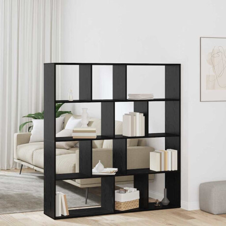 vidaXL Boekenkast Zwart eiken 132 x 29 x 141.5 cm Bewerkt hout