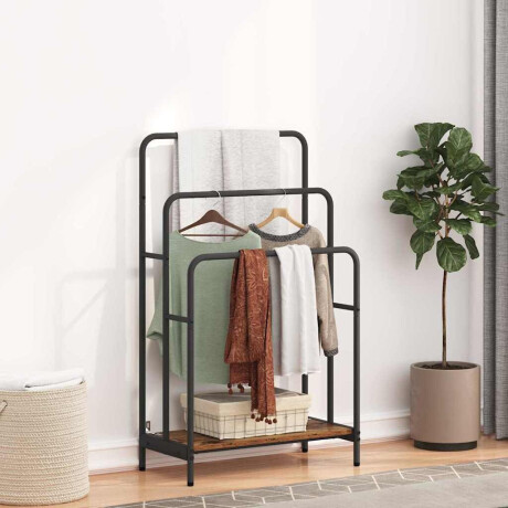 vidaXL Kledingrek met plank Oudhout 60 x 30 x 100,5 cm Bewerkt hout