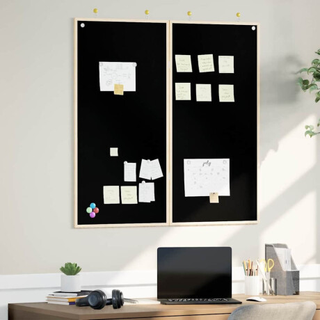 vidaXL Bulletinbord Zwart 100 x 100 x 1,4 cm Massief grenenhout