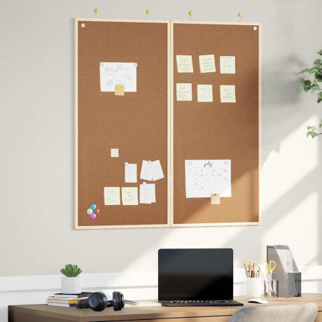 vidaXL Bulletinbord Bruin 100 x 100 x 1,4 cm Massief grenenhout