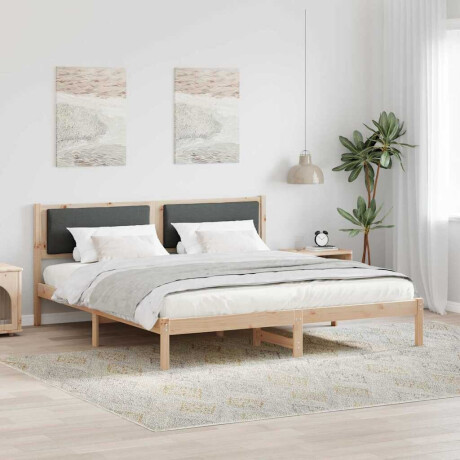 vidaXL Bedframe Donkergrijs 200 x 200 cm Massief grenenhout