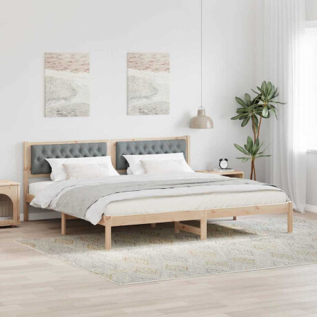 vidaXL Bedframe met hoofdeinde Lichtgrijs 200 x 200 cm Stof