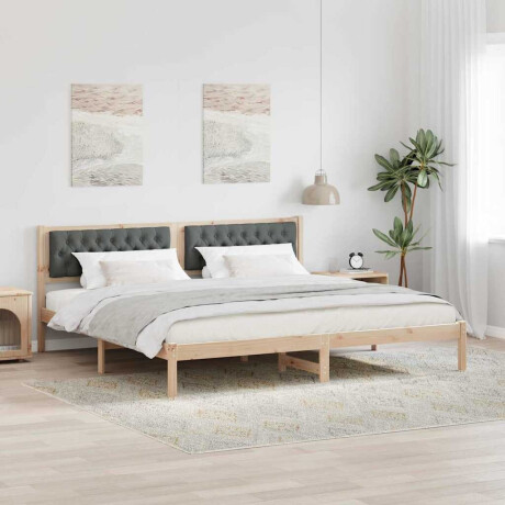vidaXL Bedframe met hoofdeinde Donkergrijs 200 x 200 cm Stof