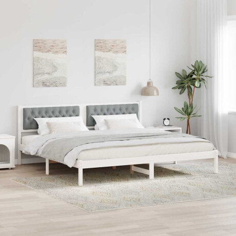 vidaXL Bedframe met hoofdeinde Lichtgrijs 200 x 200 cm Stof