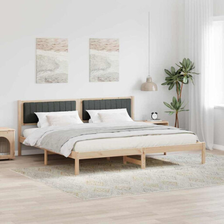 vidaXL Bedframe Donkergrijs 200 x 200 cm Massief grenenhout
