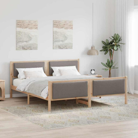 vidaXL Bedframe met hoofdeinde Taupe 200 x 200 cm Stof