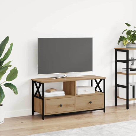vidaXL TV-kast Artisan Eiken 90 x 33 x 45 cm Engineered hout en staal