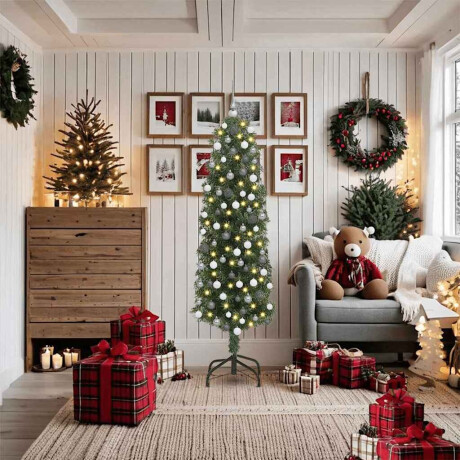 vidaXL Slanke Kerstboom Groen 48 x 48 x 180 cm Kunststof en metaal